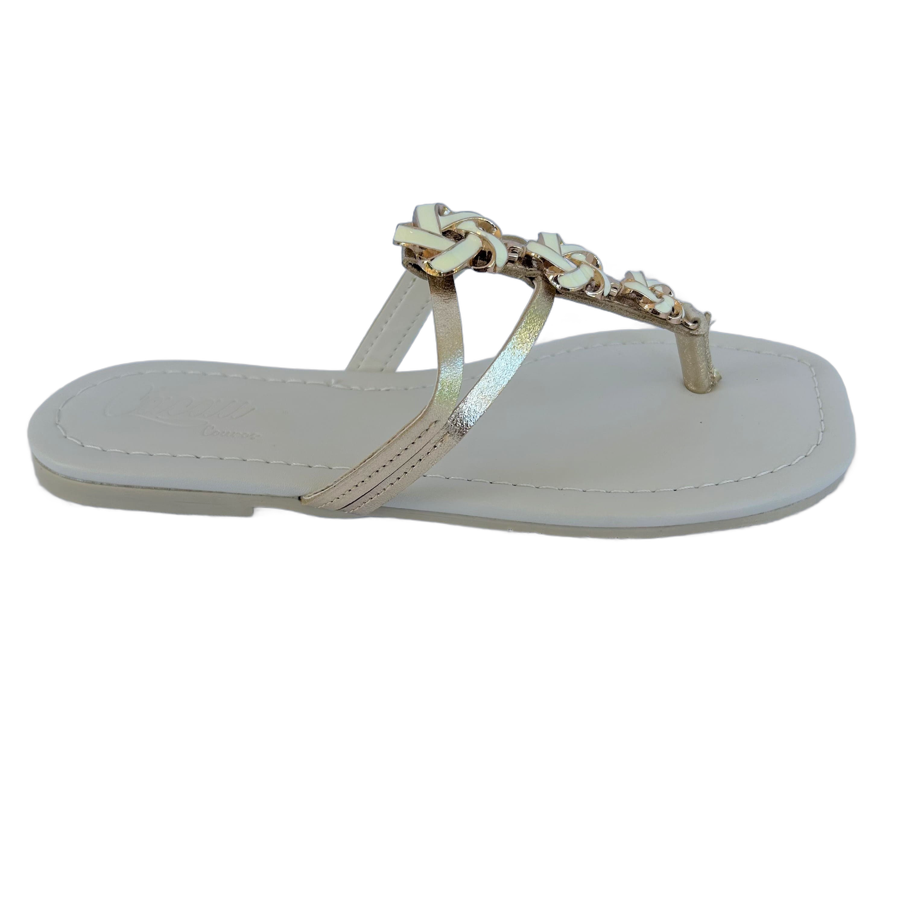 Zapatilla Nudos Off White Cacau Couros view 2
