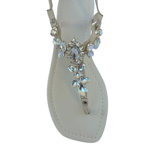 Zapatilla Pedrería Cristal Off white