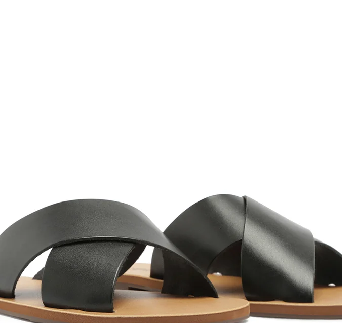 Zapatilla plana con tiras cruzadas negra view 5